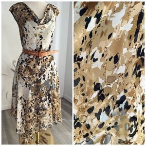 Adrianna Papell Asymmetric Cowl Neck Dress Size 8